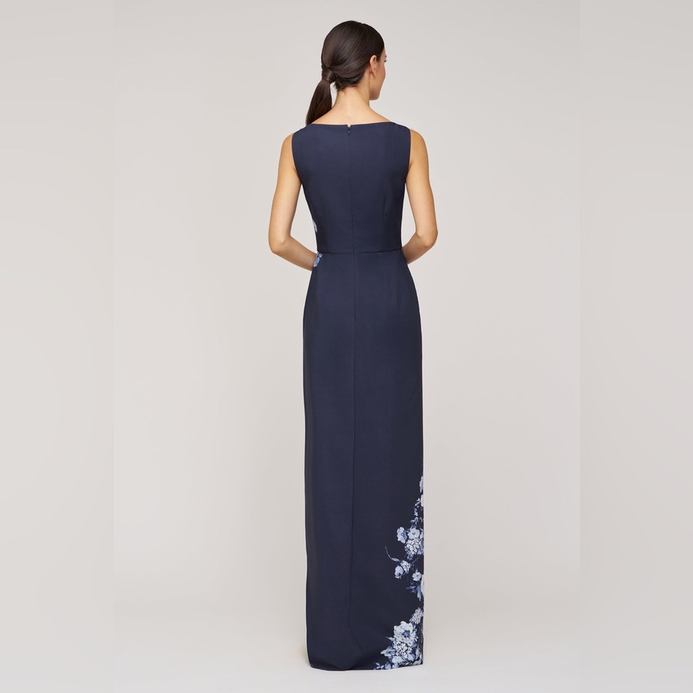 new Kay Unger ESTI WALK THRU JUMPSUIT Gown in Midnight blue floral - Picture 3 of 8